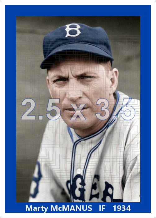 Marty McManus - 1934 Brooklyn Dodgers - choose a size & style