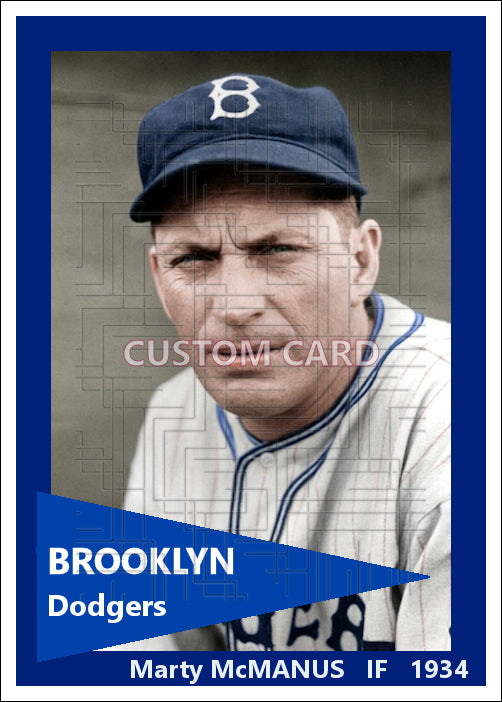 Marty McManus - 1934 Brooklyn Dodgers - choose a size & style