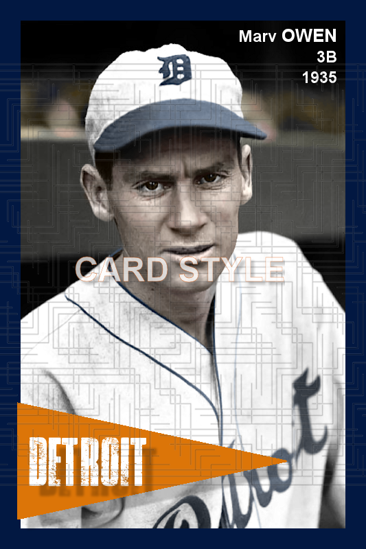 Marv Owen - 1935 Detroit Tigers - choose a size & style