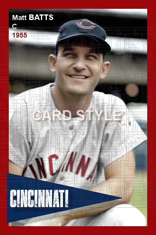 Matt Batts - 1955 Cincinnati Reds - choose a size & style