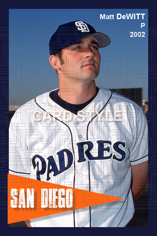 Matt DeWitt - 2002 San Diego Padres - choose a size & style