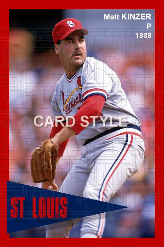 Matt Kinzer - 1989 St. Louis Cardinals - choose a size & style