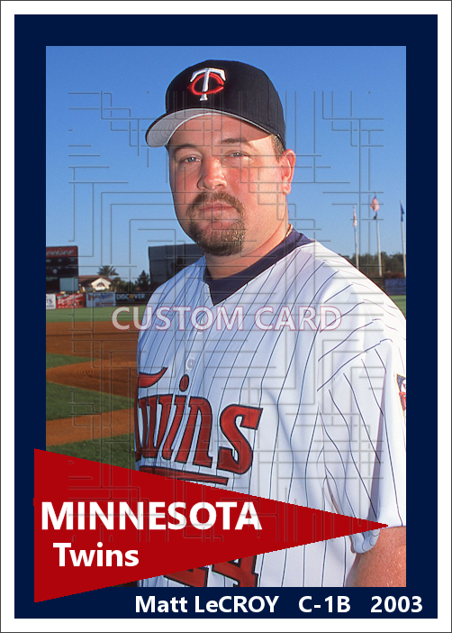 Matt LeCroy - 2003 Minnesota Twins - choose a size & style