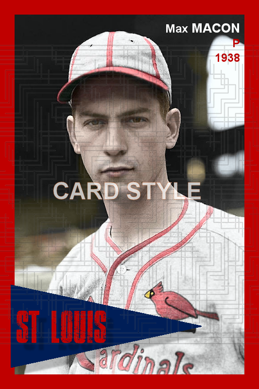 Max Macon - 1938 St. Louis Cardinals - choose a size & style