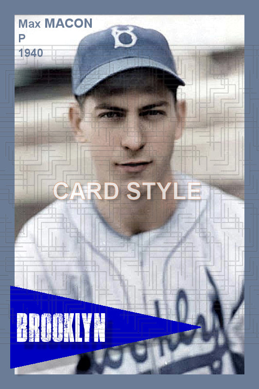 Max Macon - 1940 Brooklyn Dodgers - choose a size & style