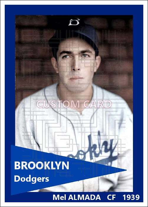 Mel Almada - 1939 Brooklyn Dodgers - choose a size & style