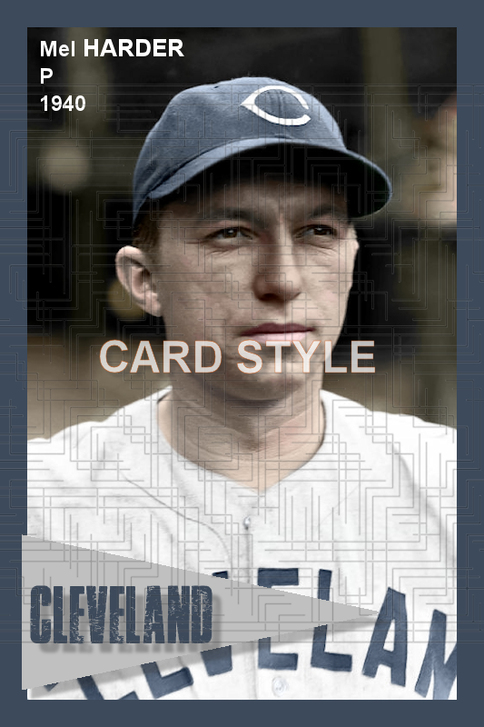 Mel Harder - 1940 Cleveland Indians - choose a size & style