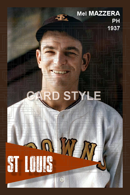 Mel Mazzera - 1937 St. Louis Browns - choose a size & style