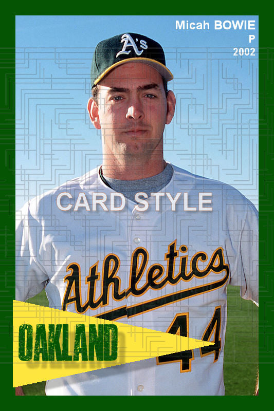 Micah Bowie - 2002 Oakland Athletics - choose a size & style
