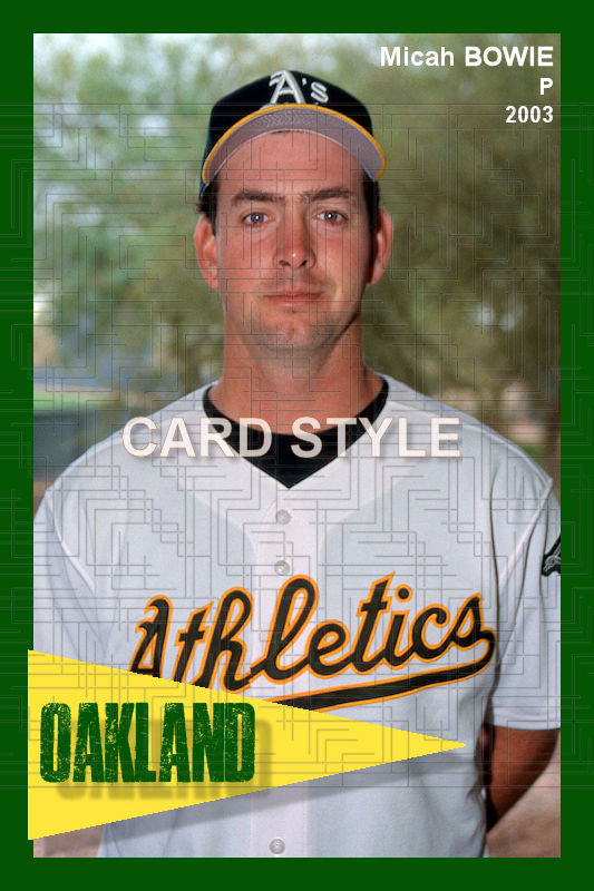 Micah Bowie - 2003 Oakland Athletics - choose a size & style