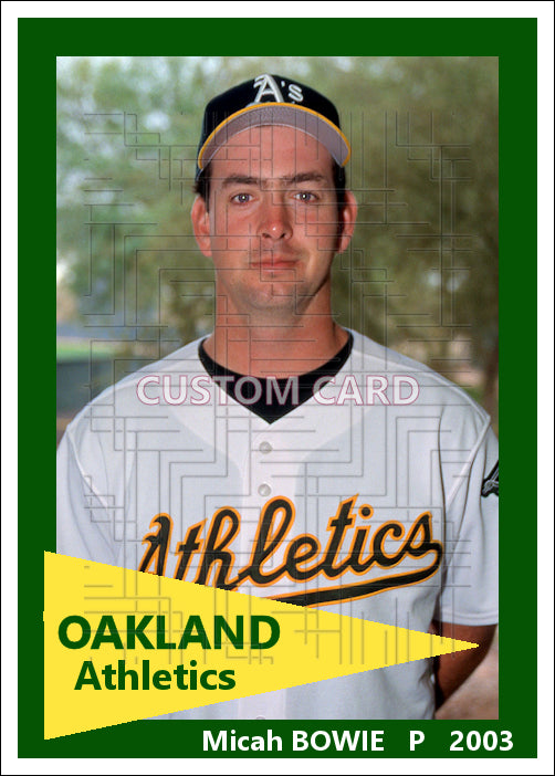 Micah Bowie - 2003 Oakland Athletics - choose a size & style