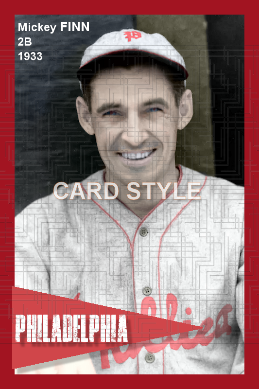 Mickey Finn - 1933 Philadelphia Phillies - choose a size & style