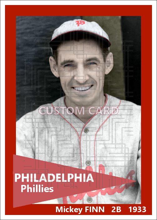 Mickey Finn - 1933 Philadelphia Phillies - choose a size & style