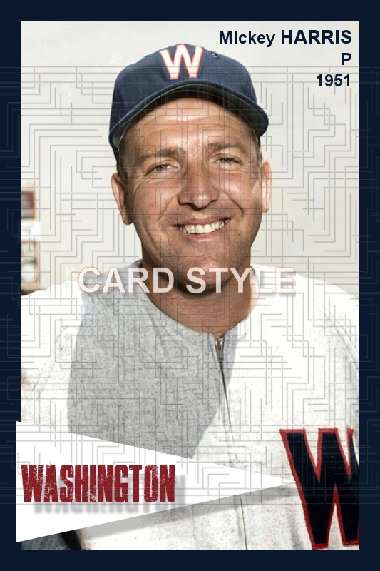 Mickey Harris - 1951 Washington Senators - choose a size & style