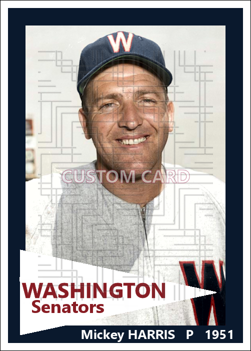 Mickey Harris - 1951 Washington Senators - choose a size & style