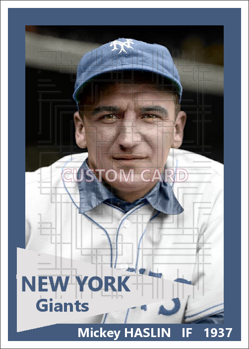 Mickey Haslin - 1937 New York Giants - choose a size & style
