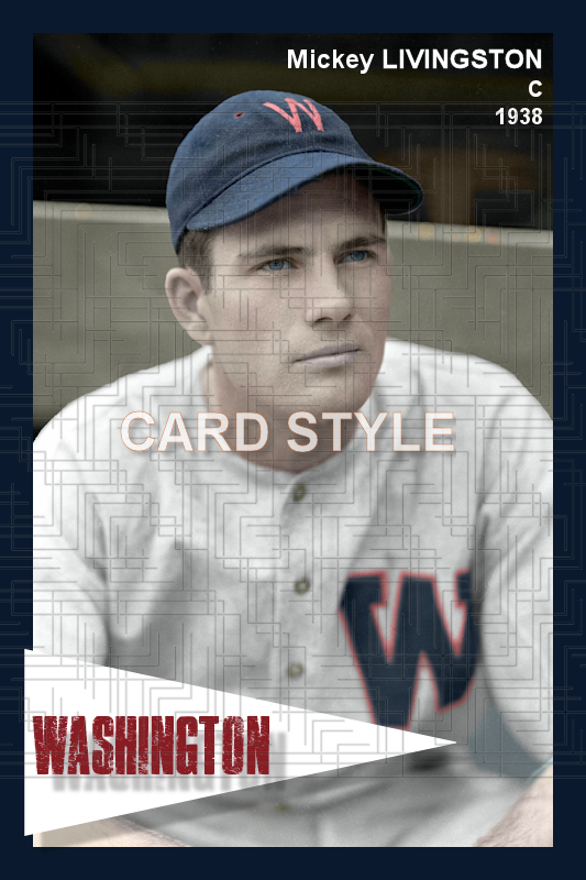 Mickey Livingston - 1938 Washington Senators - choose a size & style