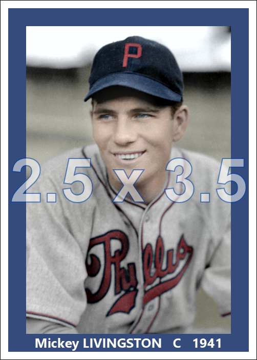 Mickey Livingston - 1941 Philadelphia Phillies - choose a size & style