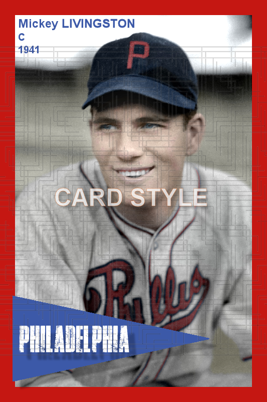 Mickey Livingston - 1941 Philadelphia Phillies - choose a size & style
