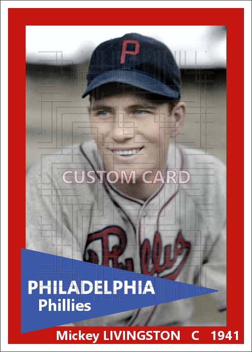 Mickey Livingston - 1941 Philadelphia Phillies - choose a size & style