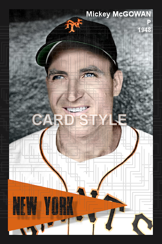 Mickey McGowan - 1948 New York Giants - choose a size & style