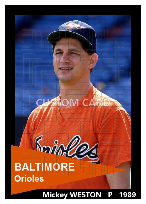Mickey Weston - 1989 Baltimore Orioles - choose a size & style