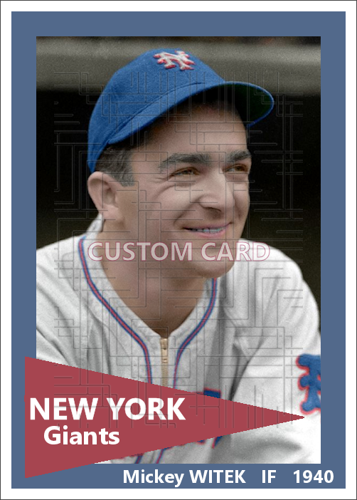 Mickey Witek - 1940 New York Giants - choose a size & style