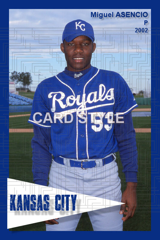 Miguel Asencio - 2002 Kansas City Royals - choose a size & style