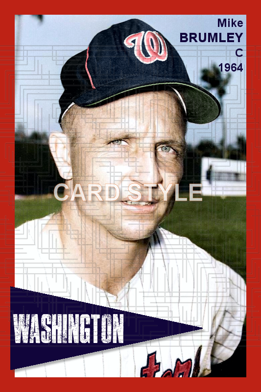 Mike Brumley - 1964 Washington Senators - choose a size & style