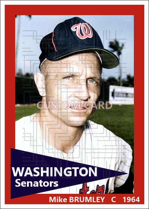 Mike Brumley - 1964 Washington Senators - choose a size & style