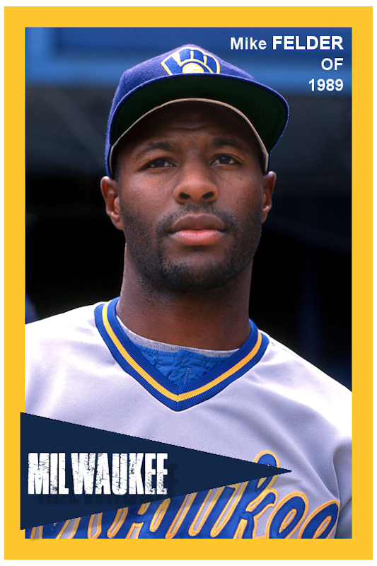 Mike Felder - 1989 Milwaukee Brewers - choose a size & style