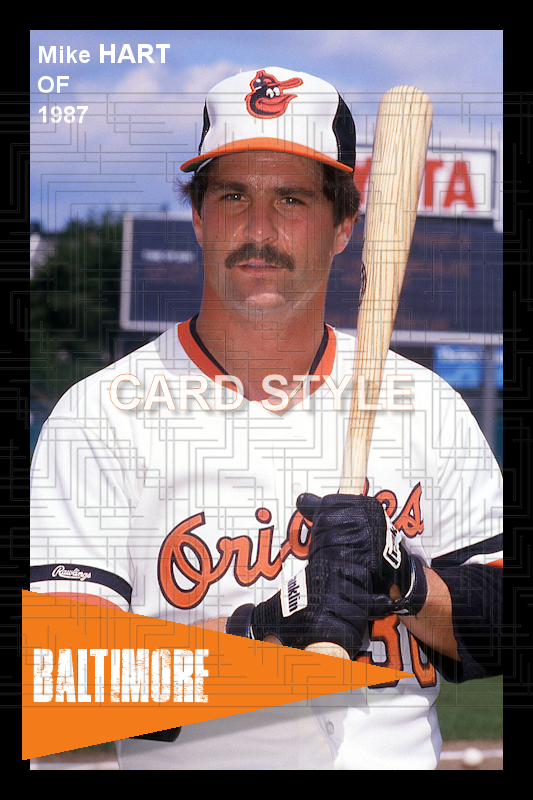 Mike Hart - 1987 Baltimore Orioles - choose a size & style