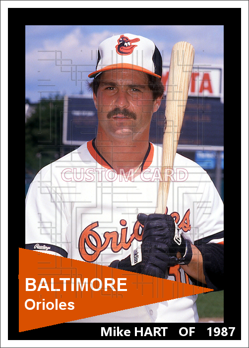 Mike Hart - 1987 Baltimore Orioles - choose a size & style