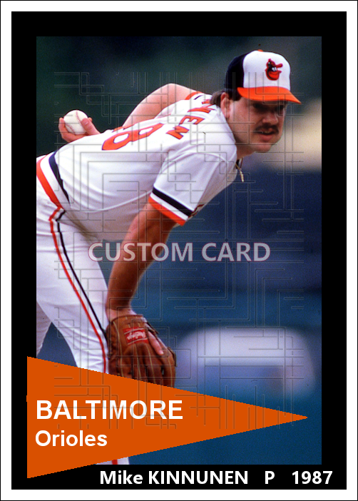 Mike Kinnunen - 1987 Baltimore Orioles - choose a size & style