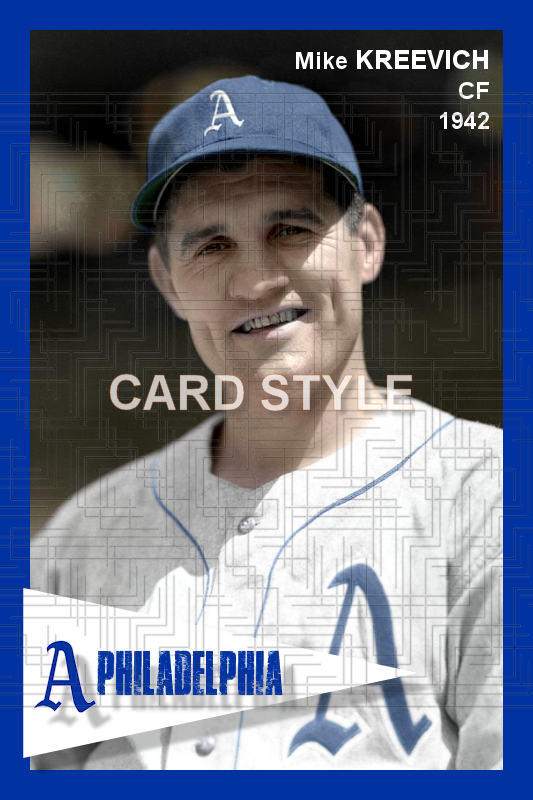 Mike Kreevich - 1942 Philadelphia Athletics - choose a size & style