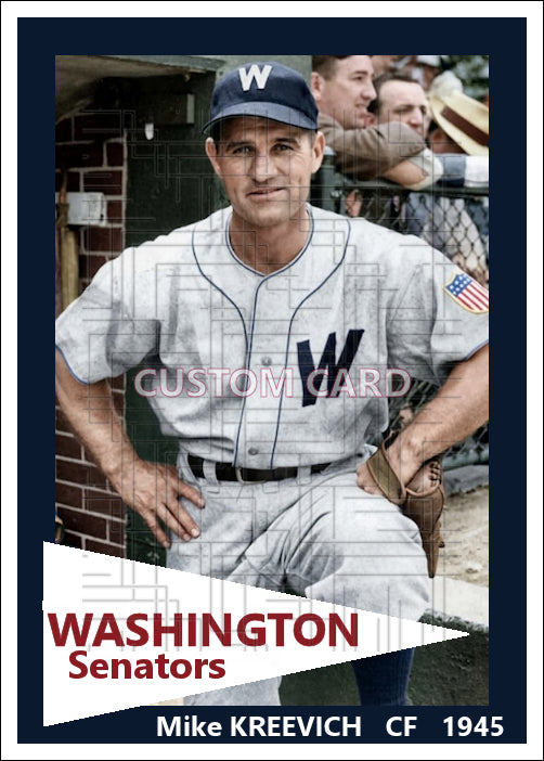 Mike Kreevich - 1945 Washington Senators - choose a size & style