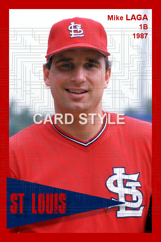 Mike Laga - 1987 St. Louis Cardinals - choose a size & style