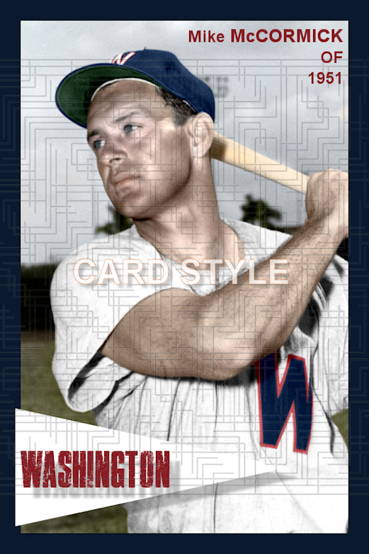 Mike McCormick - 1951 Washington Senators - choose a size & style