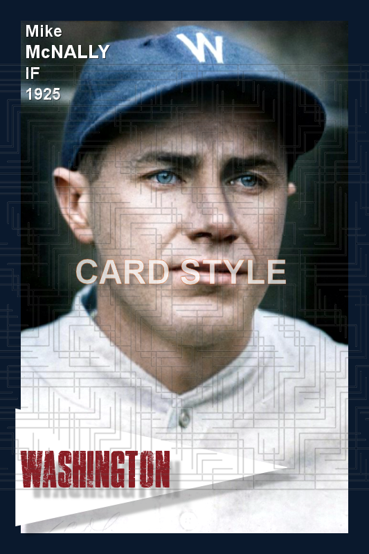 Mike McNally - 1925 Washington Senators - choose a size & style