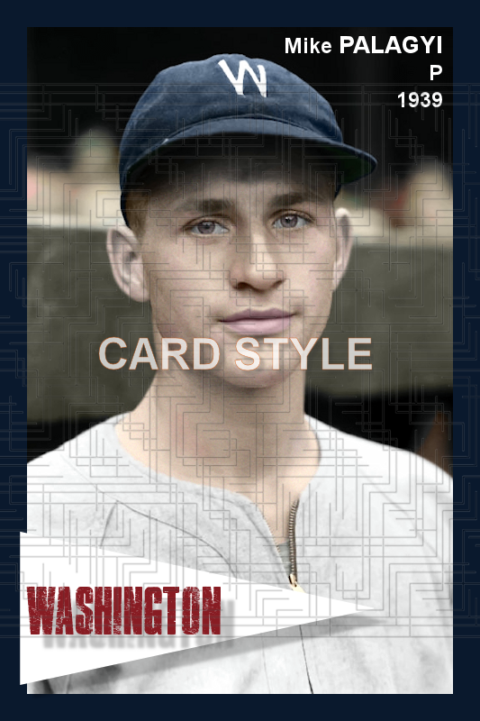 Mike Palagyi - 1939 Washington Senators - choose a size & style