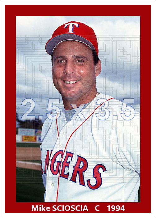 Mike Scioscia - 1994 Texas Rangers - choose a size & style