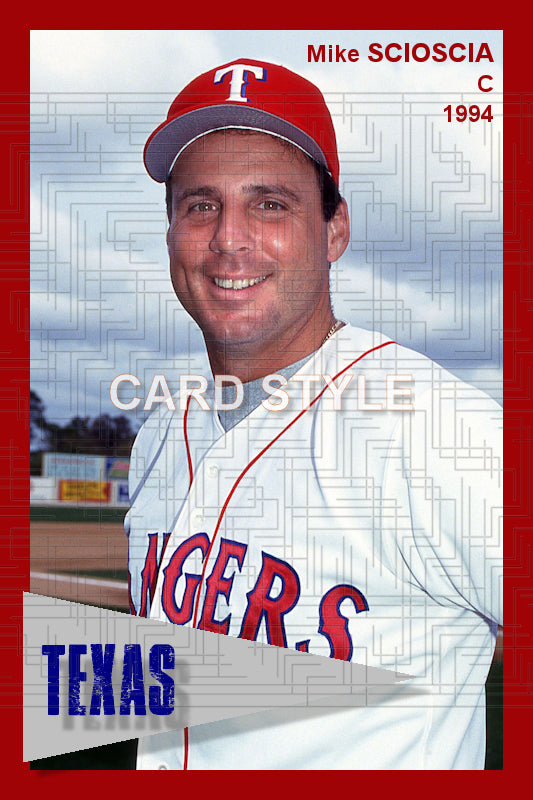 Mike Scioscia - 1994 Texas Rangers - choose a size & style
