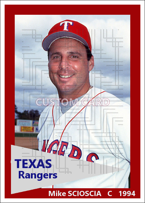 Mike Scioscia - 1994 Texas Rangers - choose a size & style