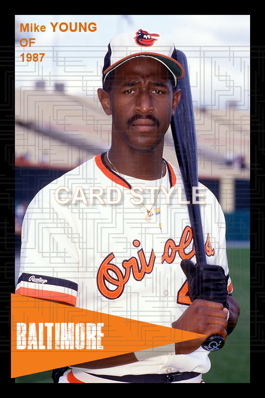 Mike Young - 1987 Baltimore Orioles - choose a size & style