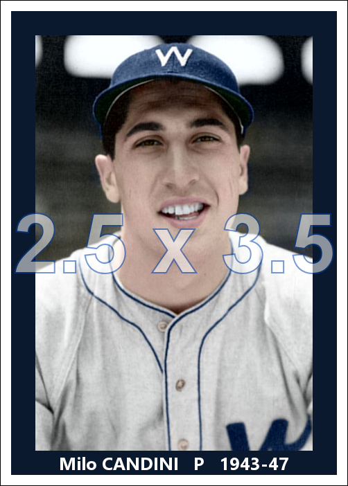 Milo Candini - 1943-47 Washington Senators - choose a size & style