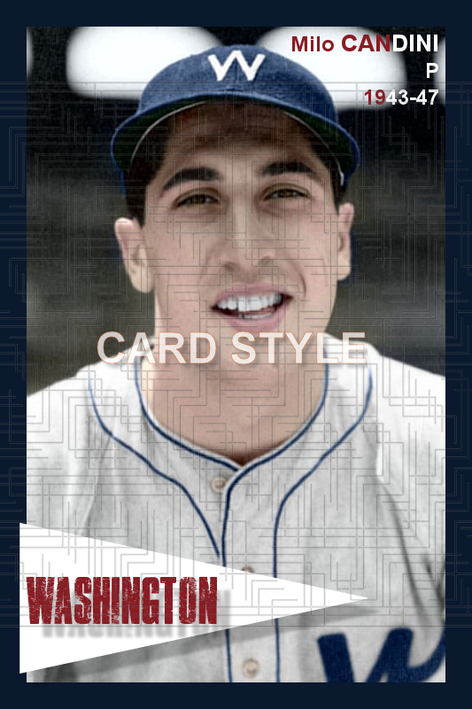 Milo Candini - 1943-47 Washington Senators - choose a size & style