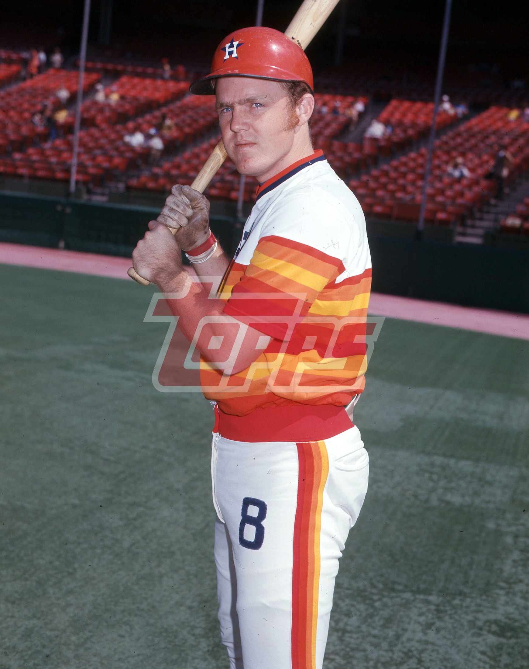 Milt May - 1975 Houston Astros - original ToppsVault medium format color transparency