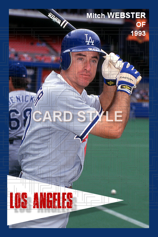 Mitch Webster - 1993 Los Angeles Dodgers - choose a size & style