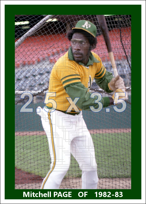 Mitchell Page - 1982-83 Oakland Athletics - choose a size & style