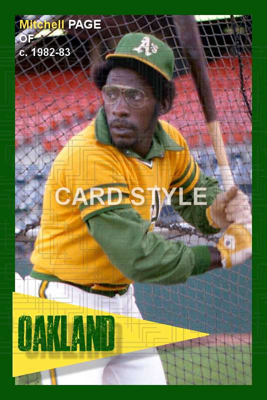 Mitchell Page - 1982-83 Oakland Athletics - choose a size & style
